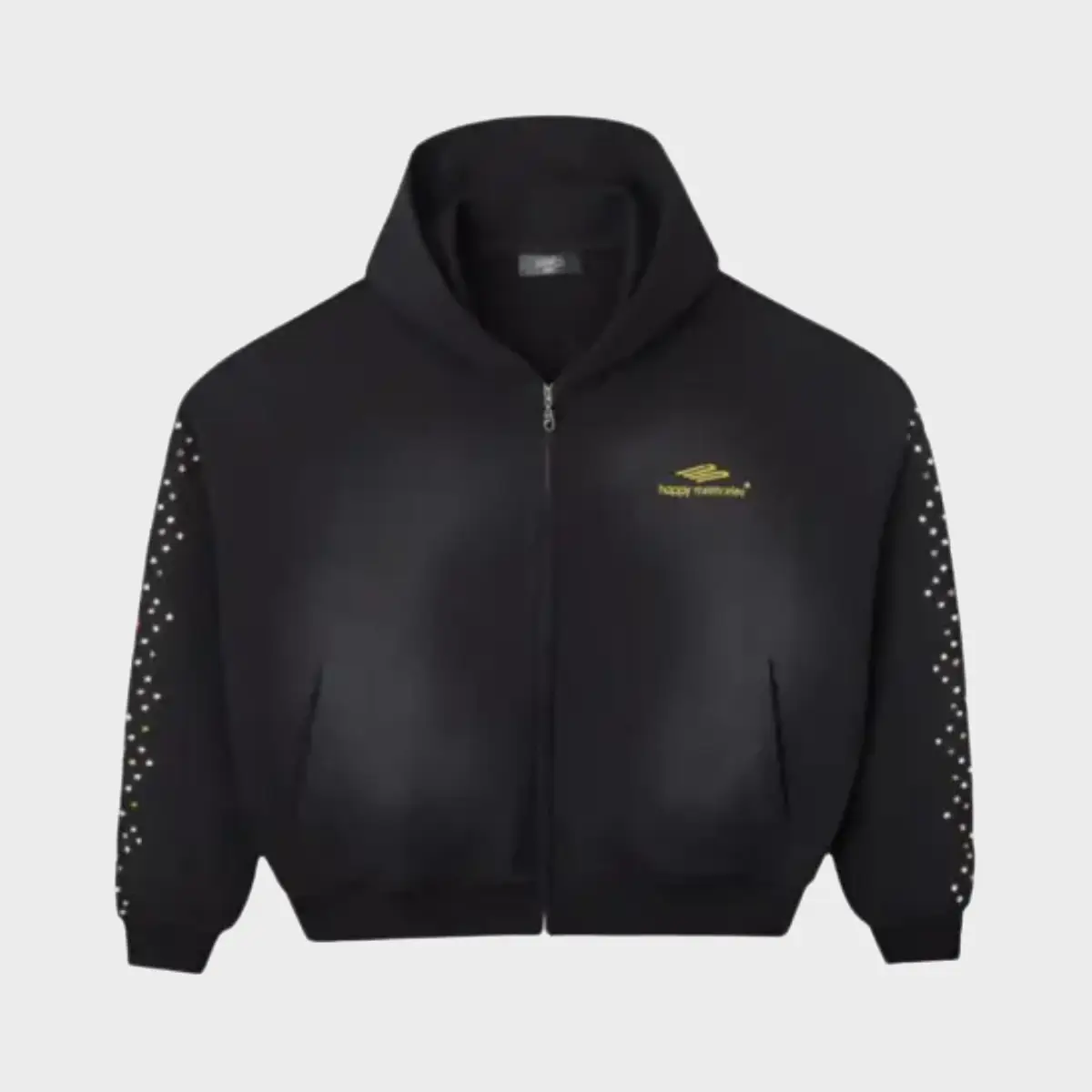 Hmdd Crystal Zip Up Hoodie Black Hmdd Crystal Zip Up Hoodie Black